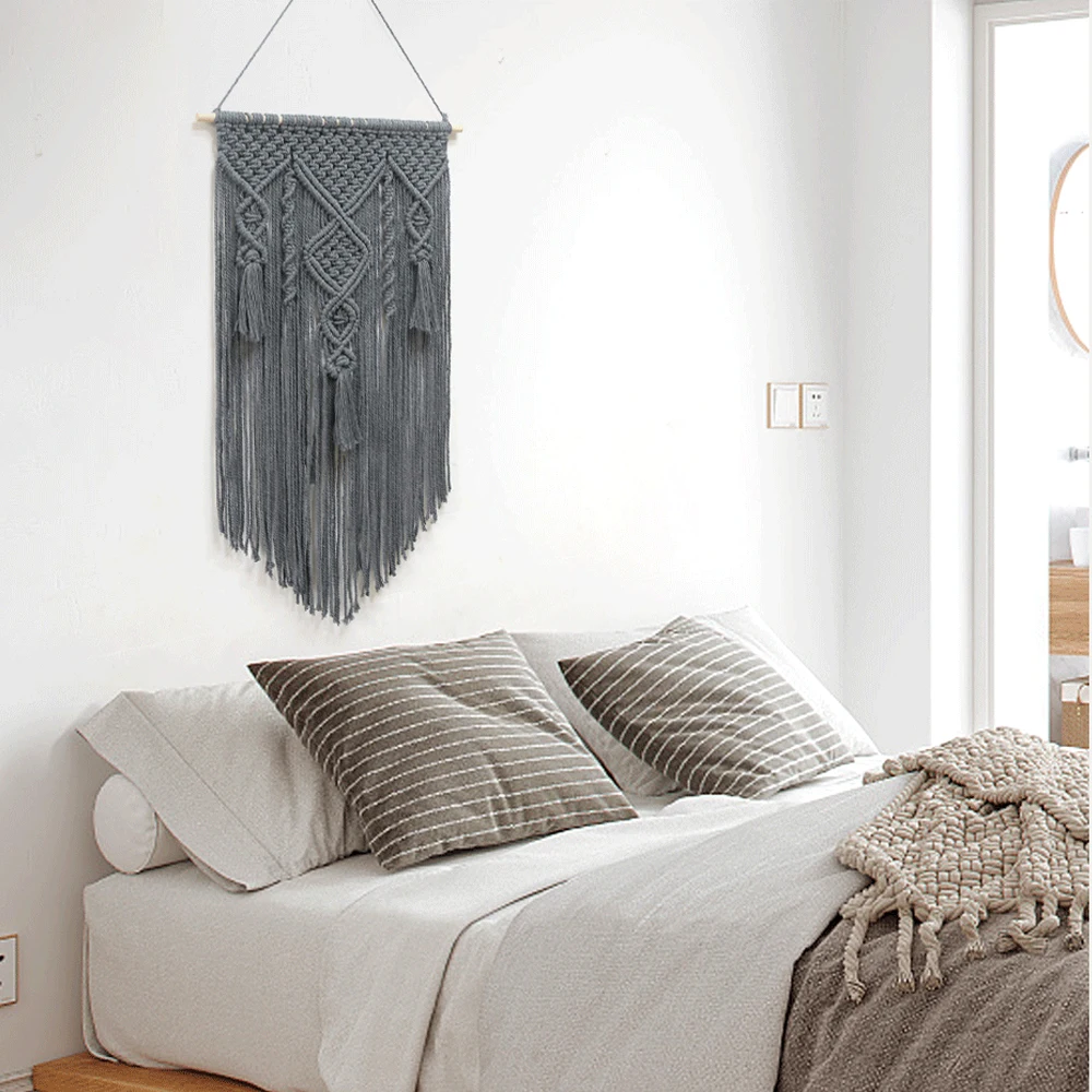 Cotton Rope Tapestry Hand-woven Macrame Bobo Tapestry Accessories Nordic Art Apartment Dorm Bedroom Wall Decoration
Cotton Rope Tapestry Hand-woven Macrame Bobo Tapestry Accessories Nordic Art Apartment Dorm Bedroom Wall Decoration
