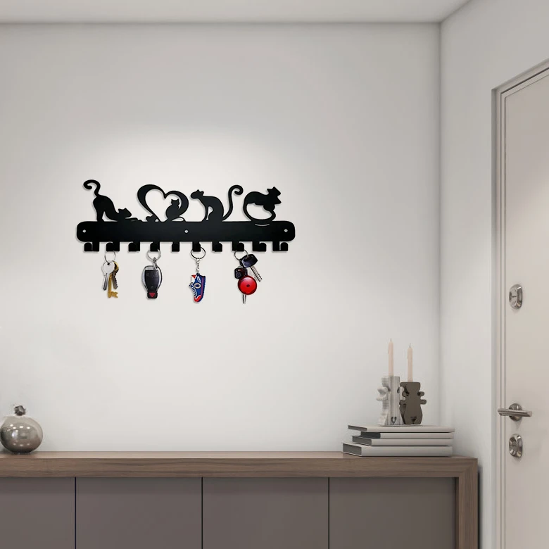 1pc Metal Love Cat Design Key Holder, Metal Wall Mounted Rack Hook, Wall Hanging Storage Rack, Key Hanger Coat Hooks 
1pc Metal Love Cat Design Key Holder, Metal Wall Mounted Rack Hook, Wall Hanging Storage Rack, Key Hanger Coat Hooks