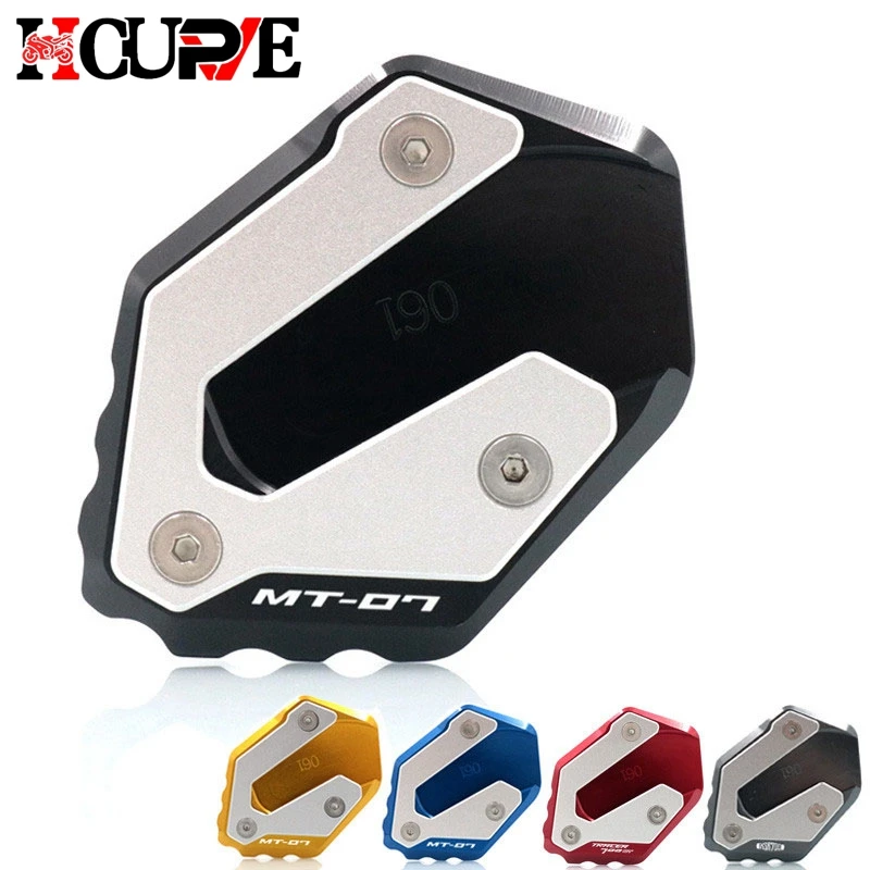 

CNC Kickstand Foot Side Stand Extension Pad Support Plate Enlarge For YAMAHA MT-07 MT07 FZ-07 Tracer 700GT 700 GT XSR700 XSR 700