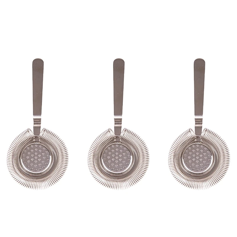 3X Cocktail Strainer Stainless Steel Bar Strainer Fits All Shakers High Quality Bar Accessories Silver
3X Cocktail Strainer Stainless Steel Bar Strainer Fits All Shakers High Quality Bar Accessories Silver
