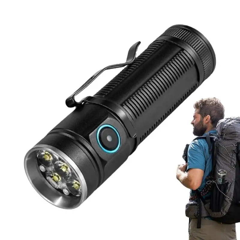 

LED Rechargeable Flashlight Portable IPX4 Waterproof High Brightness Torch Light Aluminum Alloy Torch Built-in Battery 26650