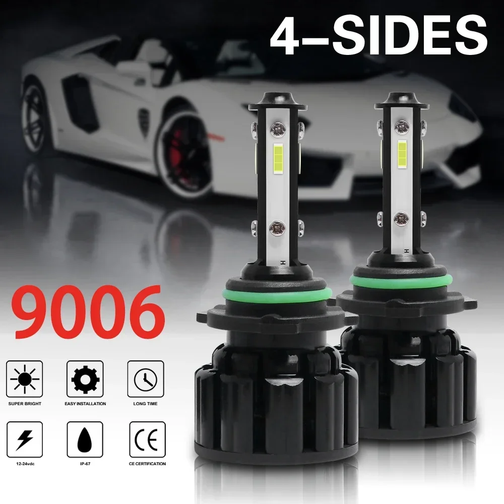 

HB4 6500K 9006 LED Headlight Bulbs 80w H4 H7 H11 H13 LED Car Headlights 4 Side Lights 5202 9007 HB3 9006 COB Bulb Fog Light