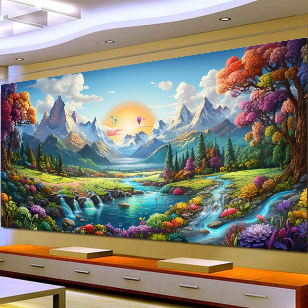 5D DIY большая алмазная живопись, вышивка крестиком, пейзажное настенное искусство, полная круглая дрель, вышивка, гора, хребет, дерево, домашний декор 
5D DIY большая алмазная живопись, вышивка крестиком, пейзажное настенное искусство, полная круглая дрель, вышивка, гора, хребет, дерево, домашний декор