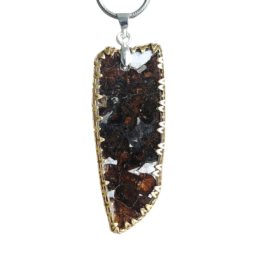 

Kenya Sericho Olive Meteorite Pendant Olive Meteorite Necklace Men's And Women's Jewelry Natural Meteorite Material - CB151