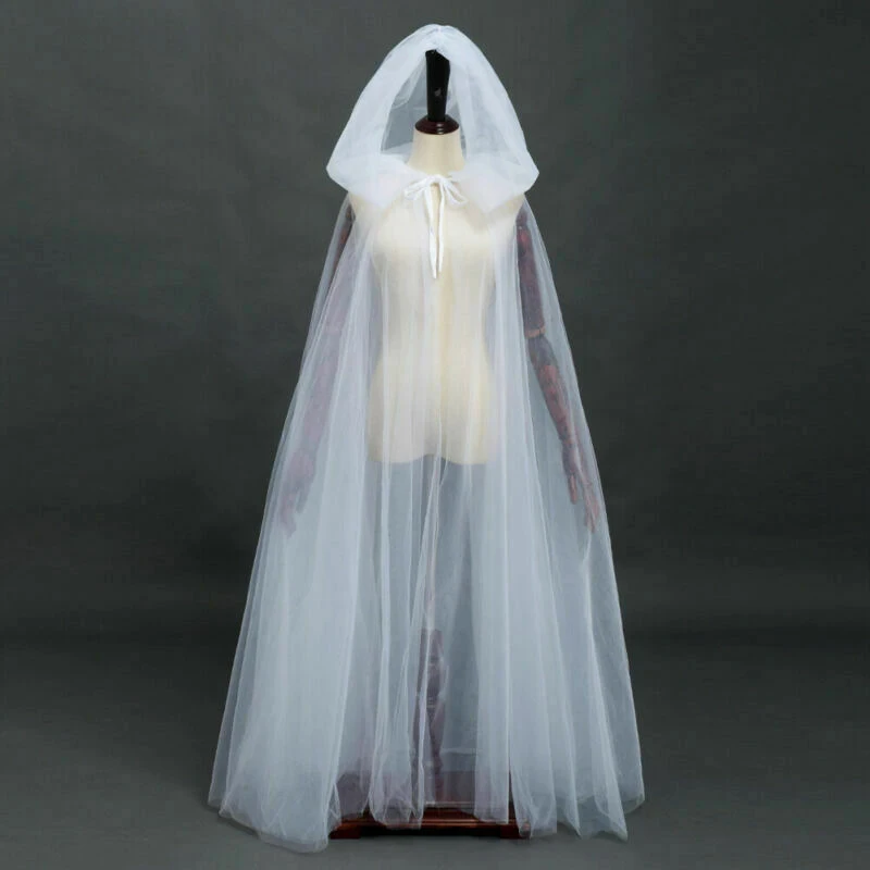 

Halloween Cosplay Cape Bridal Shawl Tulle Long Cape Cloak Shawl Shrugs Women Party Cape Mariage Cloak Witch Prom Party Dress