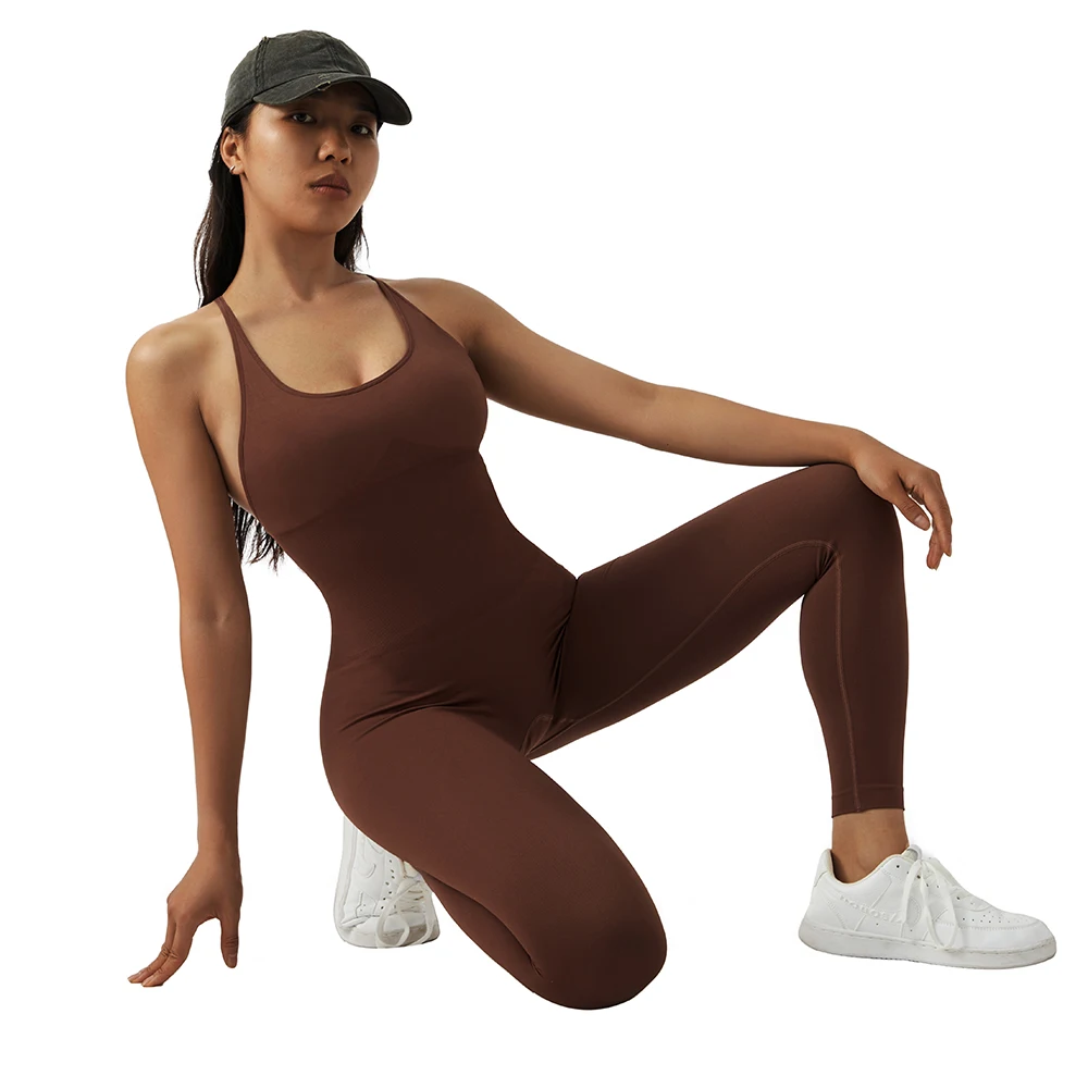 Women Strappy Backless One Piece Jumpsuits Tummy Control Shapewear Square Neck Padded Tracksuits Workout Rompers Jumpsuits Women Strappy Backless One Piece Jumpsuits Tummy Control Shapewear Square Neck Padded Tracksuits Workout Rompers Jumpsuits