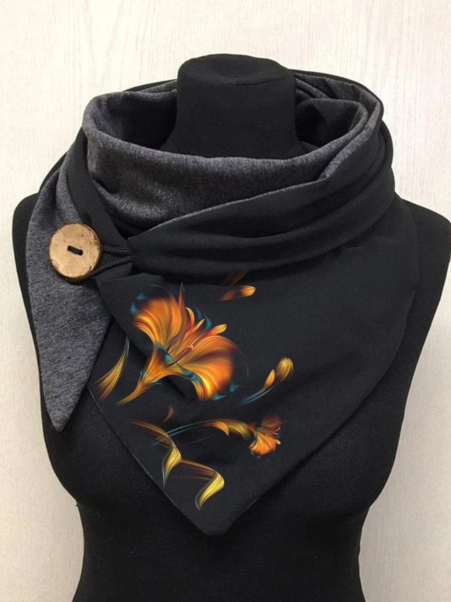 

Теплый флисовый Повседневный шарф и шаль с абстрактным изображением цветов для женщин