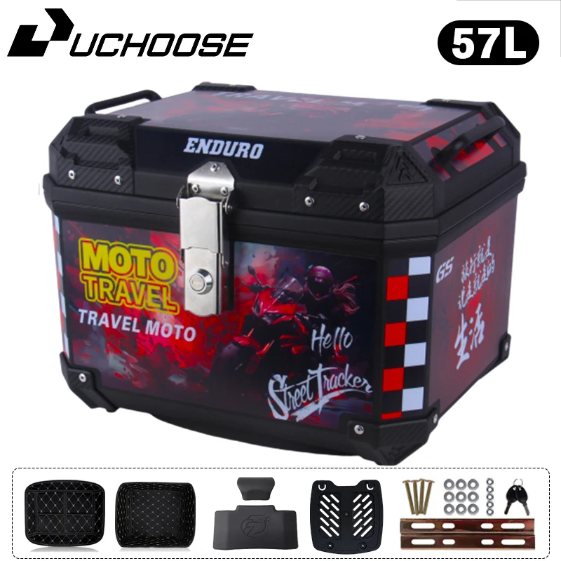 

57L Motorcycle Tail Box Universal For R1200GS R1250GS F800GS F850GS G310gs F750gs Large Capacity Top Tail Box Rear Luggage Tool