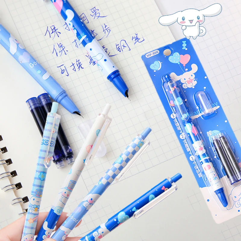 kawaii Sanrios Press Fountain Pen Cinnamoroll Cartoon Retractable Hooded 0.5mm Black Ink Pen Converter For Writing Gift
kawaii Sanrios Press Fountain Pen Cinnamoroll Cartoon Retractable Hooded 0.5mm Black Ink Pen Converter For Writing Gift