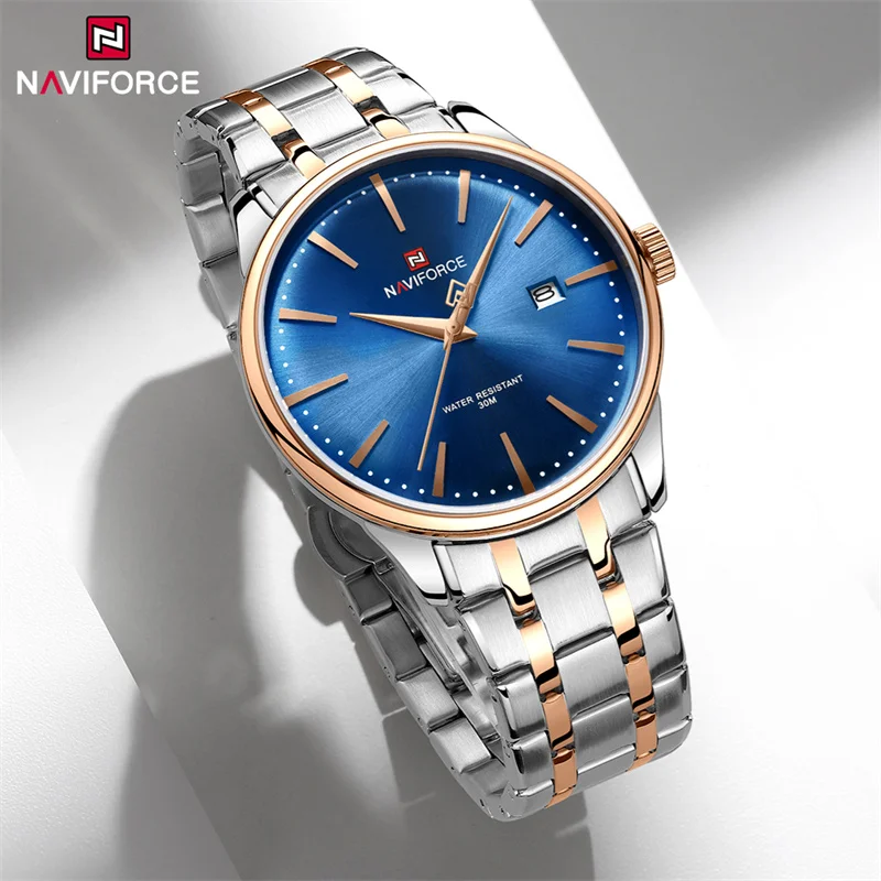 

NAVIFORCE Original Fashion Wristwatch For Men Stainless Steel Luxury Calendar Watch Casual Waterproof Quartz Clock Reloj Hombre