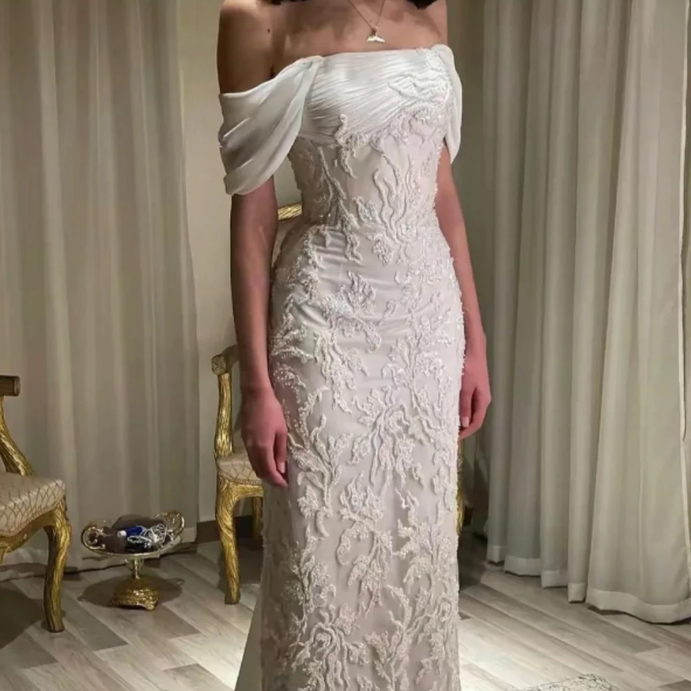 FLORINE TULIRAIN Off-the-shoulder Beaded Embroudery Lace Up Simple Wedding Evening Dress Cocktail Prom Gown For Sexy Women
FLORINE TULIRAIN Off-the-shoulder Beaded Embroudery Lace Up Simple Wedding Evening Dress Cocktail Prom Gown For Sexy Women
