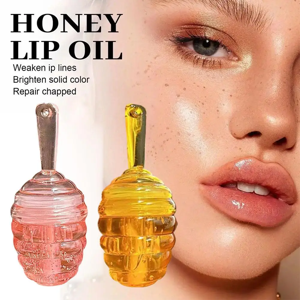 

Honey Peach Lip Oil Mirror Water Glossy Moisturizing Lipstick Fine Nourish Lips Cosmetics Lips Lasting Lines Reduce Transpa R2O3