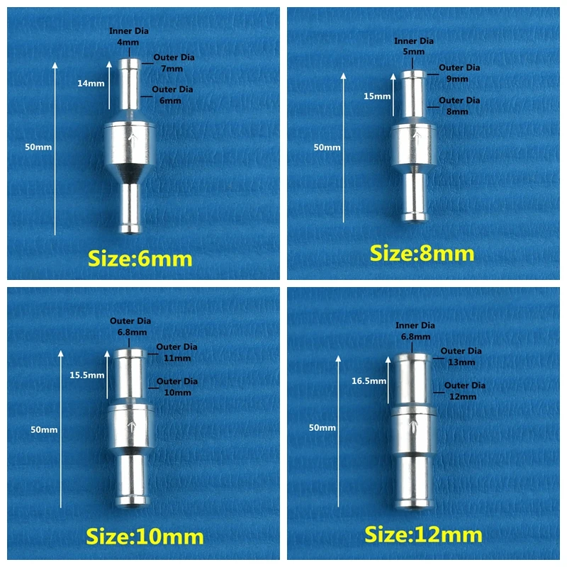Aluminium Een Manier Brandstof Non Return Terugslagklep Benzine Diesel Terugslagklep Voor Auto Automobiel Helikopters Motorfiets
Aluminium Een Manier Brandstof Non Return Terugslagklep Benzine Diesel Terugslagklep Voor Auto Automobiel Helikopters Motorfiets