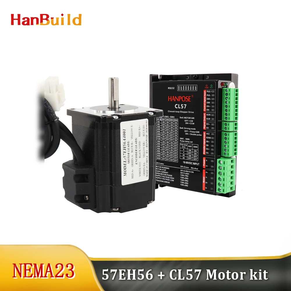 

57CME22 57 motor 57EH56+CL57 drive sets 4.0A 1.26N.m DC-18-90v Double outlet Driver for CNC NEMA 23 Closed Loop motor