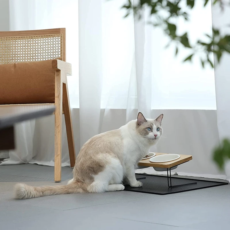 Elevated Cats Ceramic Bowls, Small Dog Food Feeding Dishes, Solid Bamboo Water Stand Feeder Set For Cats And Puppy Durable
Elevated Cats Ceramic Bowls, Small Dog Food Feeding Dishes, Solid Bamboo Water Stand Feeder Set For Cats And Puppy Durable