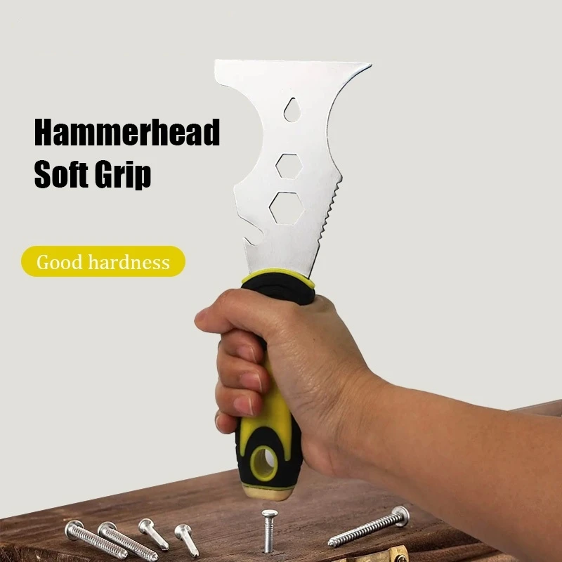 

1PC 15-in-1 Paint Scraper Set Stainless steel cement shovel with Hammer Head Soft Grip Handle Wood Wallpaper Grout Multi-Tool