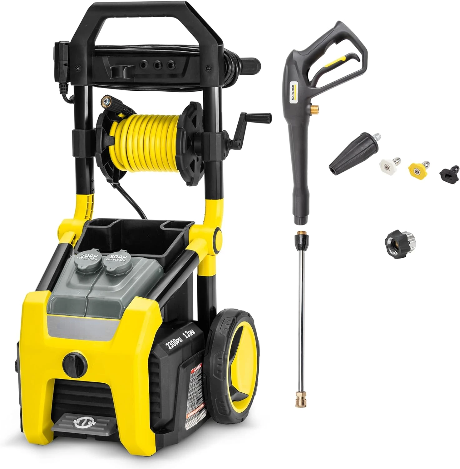 Electric Pressure Washer with 4 Spray Nozzles - Great for cleaning Cars, Siding, Driveways, Fencing and more - 1.2 GPM
Electric Pressure Washer with 4 Spray Nozzles - Great for cleaning Cars, Siding, Driveways, Fencing and more - 1.2 GPM