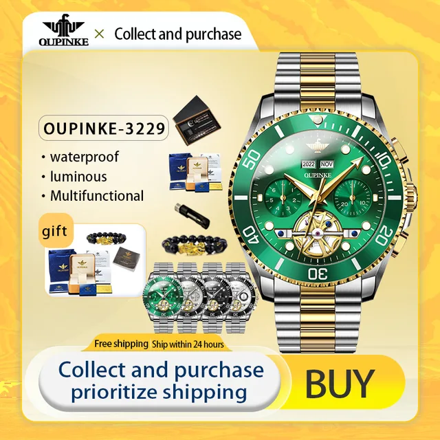 PINKE-Montre étanche pour homme, vissée, bracelet en acier inoxydable, surface miroir saphir, luxe, année, mois, semaine, calendrier, original 1