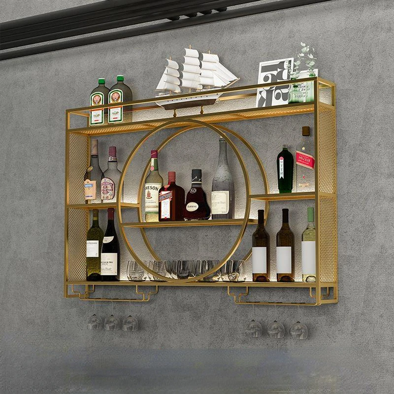 

Multifunctional Simple Living Room Wall Mounted Ironwork Wine Cabinet Restaurant Room Decoration Antique Kitchen Storage
