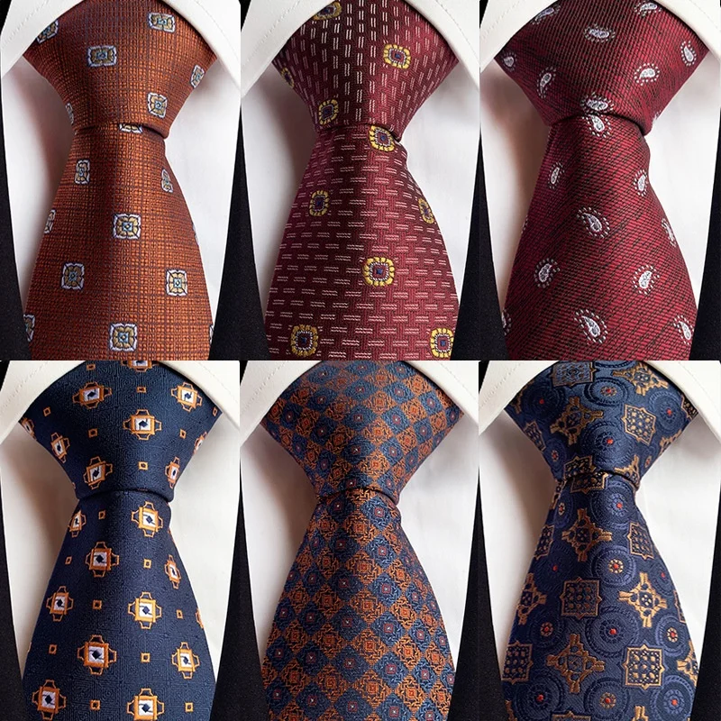 

Luxury Men's Tie Neckties 8CM Jacquard Woven Plaid Checks Paisley Polka Dot Wedding Party Business Neck Ties Neckwear