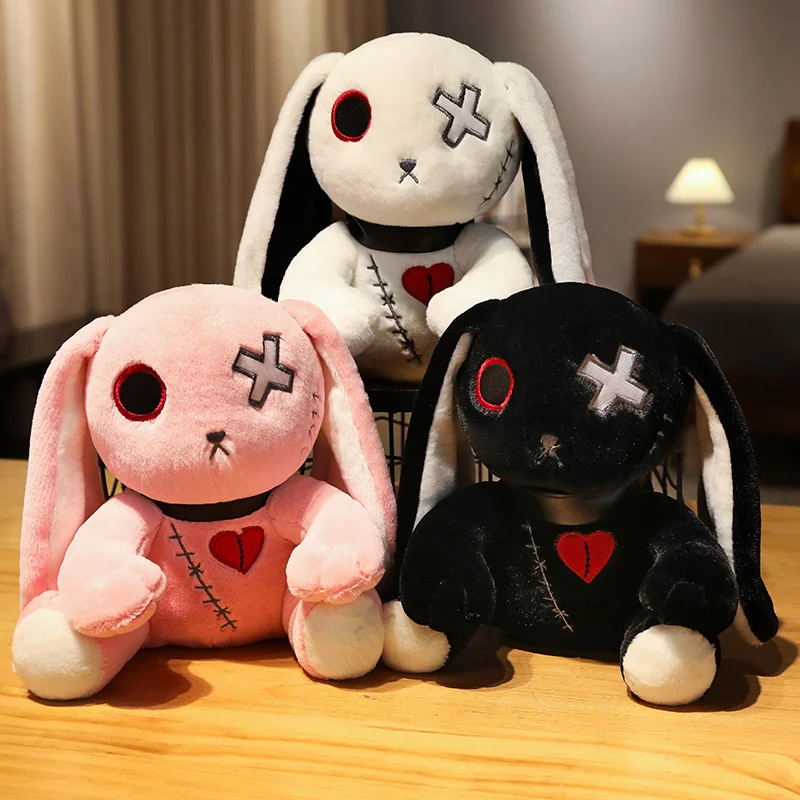 Kawaii Аниме Мультфильм Темный кролик игрушка сердце Кролик Кукла готический рок стиль плюшевые детские игрушки домашнее украшение подарок на Хэллоуин 
Kawaii Аниме Мультфильм Темный кролик игрушка сердце Кролик Кукла готический рок стиль плюшевые детские игрушки домашнее украшение подарок на Хэллоуин