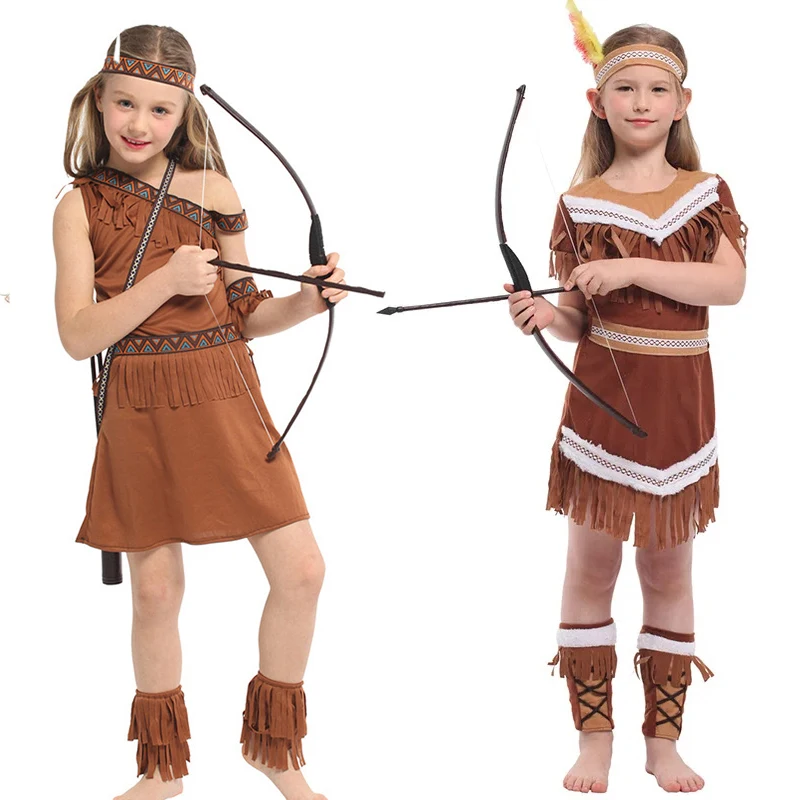 

Halloween Kids Indians Princess Costumes Cosplay Indian Outfits Christmas Party Role Play Fancy Dress Up For Girls