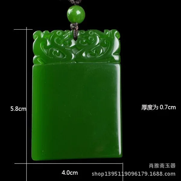 

Fashion Green Jade Pendant Necklace Jewellery Chinese Hand-Carved Relax Healing Women Man Luck Gift Amulet New