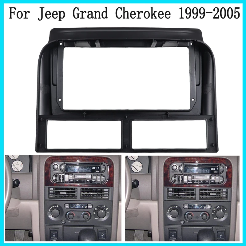 9-дюймовый автомобильный радиоприемник, GPS-навигационная панель для Jeep Grand Cherokee 1999-2004, 2 Din, автомобильная аудиорамка