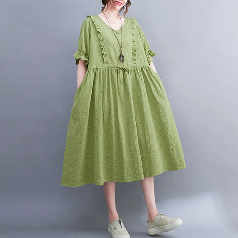

2023 New Arrival Japanese Style Ruffle Edible Tree Fungus Patchwork Mori Girl's Chic Summer Dress Fashion Women Casual Dress