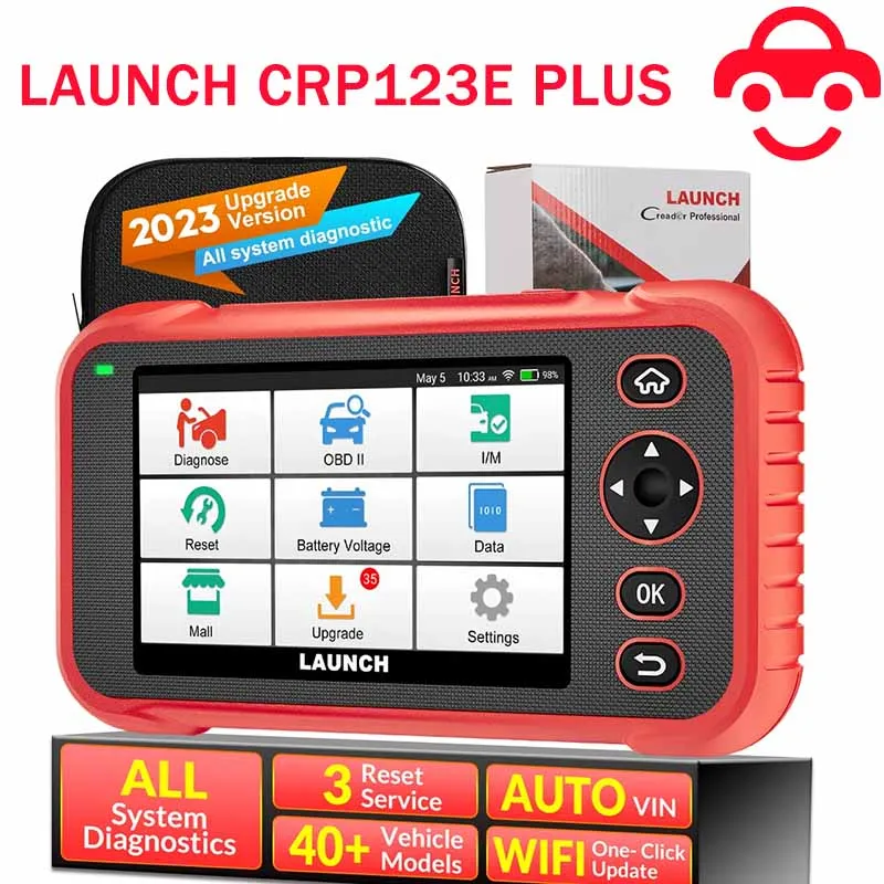 

Original LAUNCH X431 CRP123E V2.0 Car OBD2 Diagnostic Tools Auto OBD Scanner ABS SRS Engine AT+ 7 Reset Service Free Update