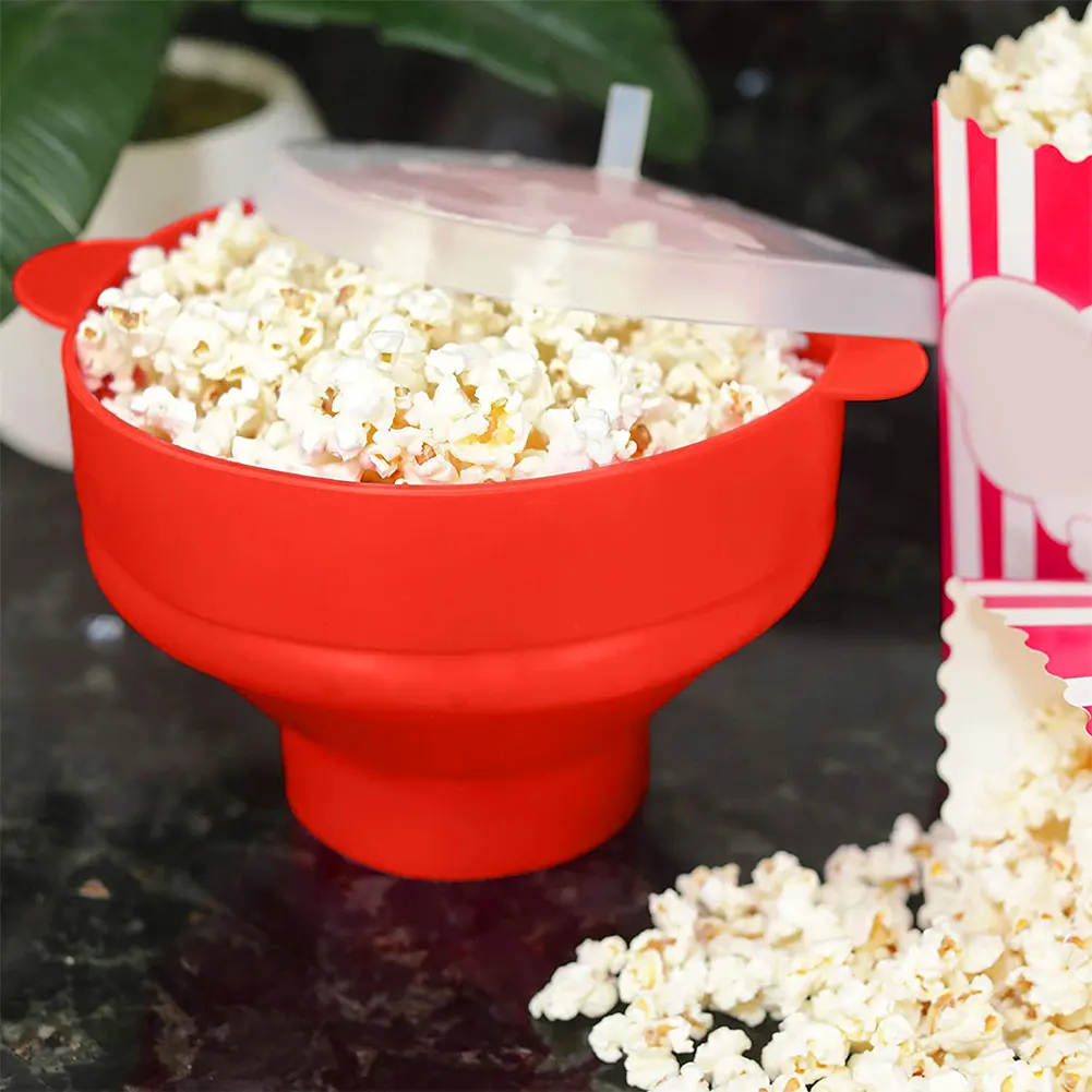 Microwave Popcorn Maker Silicone Popcorn Bucket Bowl With Lid Foldable Red High Temperature Large Kitchen Easy Tool
Microwave Popcorn Maker Silicone Popcorn Bucket Bowl With Lid Foldable Red High Temperature Large Kitchen Easy Tool
