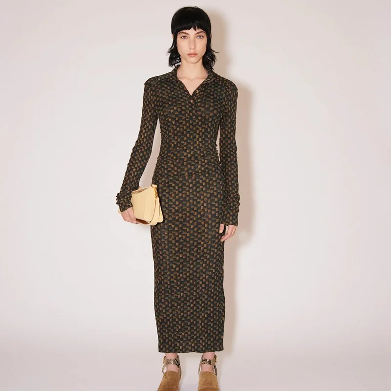 NANU@ Leisure Commuter Lapel Long-sleeved Printed Dress In The Long Spring And Summer Of 2024. 
NANU@ Leisure Commuter Lapel Long-sleeved Printed Dress In The Long Spring And Summer Of 2024.