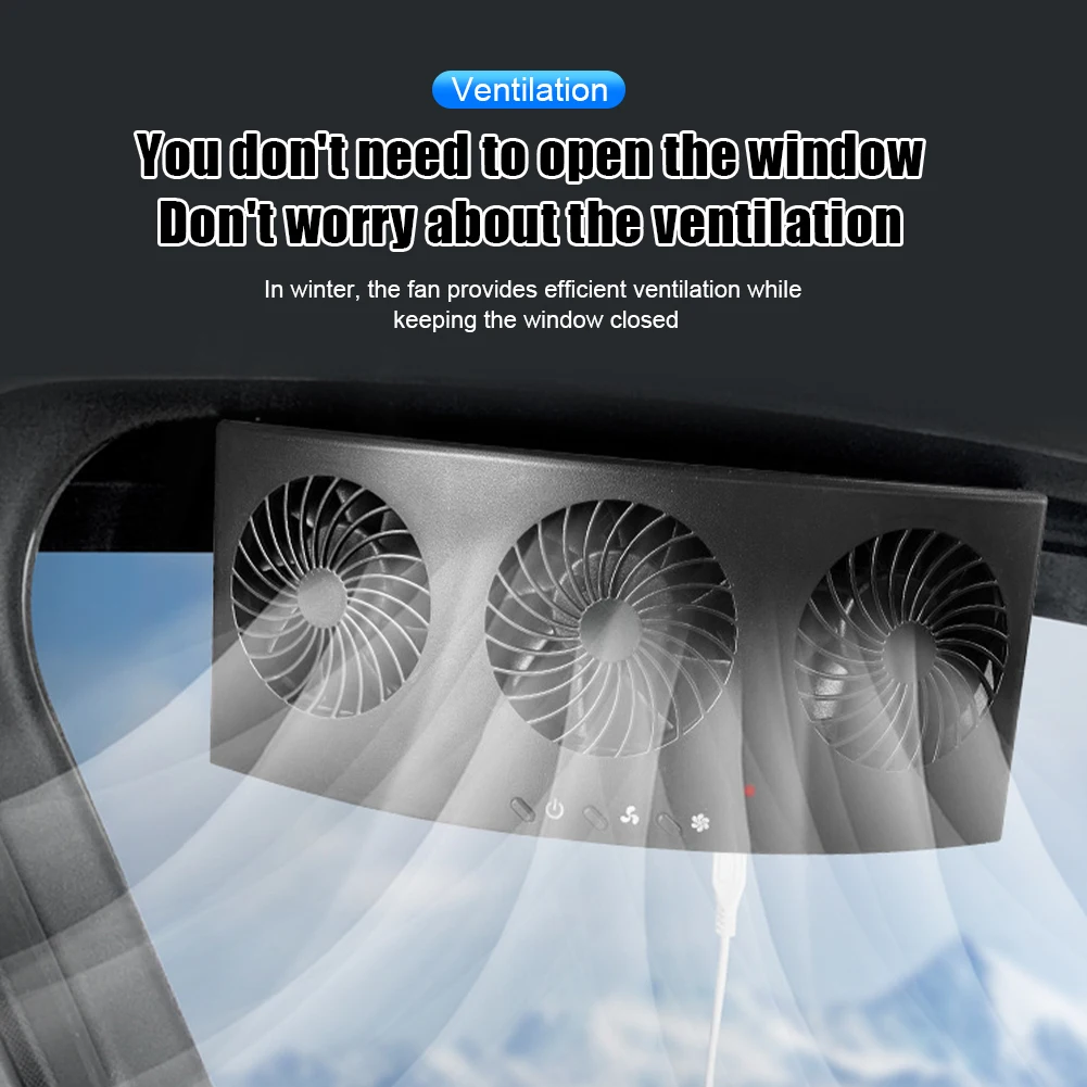 

Car Exhaust Fan 3-Head Cooling Fan USB Powered Car Air Purifier Radiator Fan Window Vent Cool Ventilation Interior Accessories