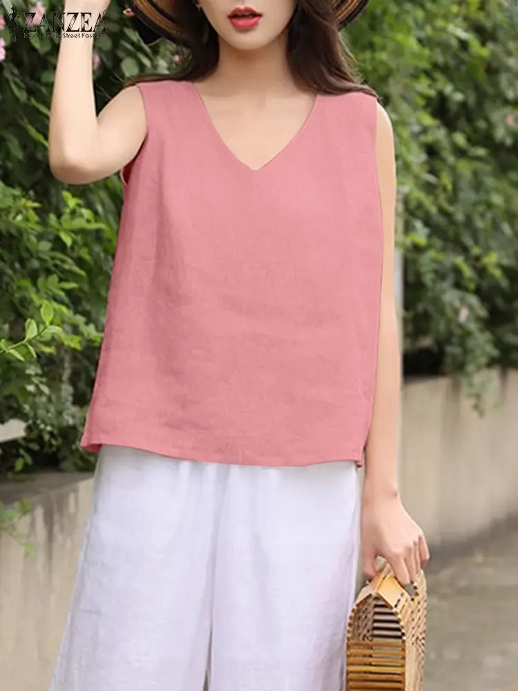 ZANZEA Casual 2024 Summer Tees Tops Leisure Holiday Sleeveless Comfortable Shirt Blouse Women Commute Solid Cotton V Neck Tanks
ZANZEA Casual 2024 Summer Tees Tops Leisure Holiday Sleeveless Comfortable Shirt Blouse Women Commute Solid Cotton V Neck Tanks