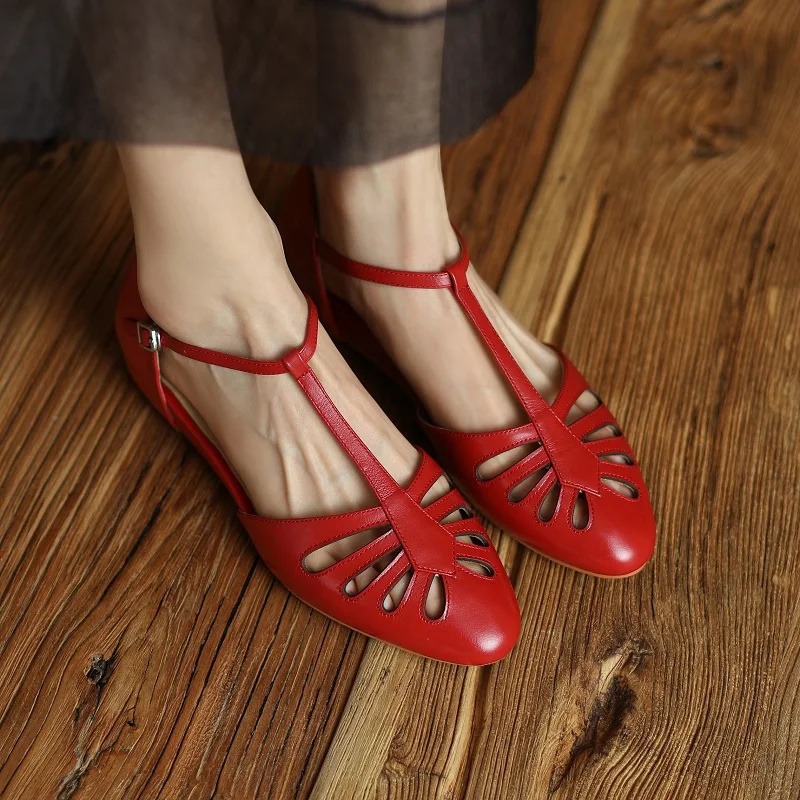 Woman Summer Sandals Closed Toe Retro One Strap Spring Flats On Low Heel Elegant Gladiator Sandal Roman Style Cowhide Lady Shoes
Woman Summer Sandals Closed Toe Retro One Strap Spring Flats On Low Heel Elegant Gladiator Sandal Roman Style Cowhide Lady Shoes