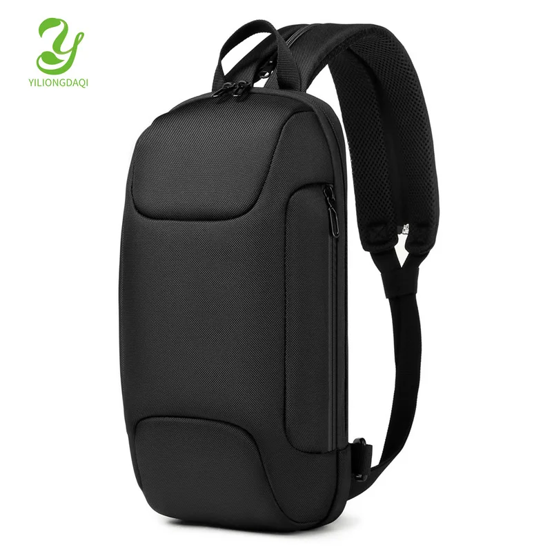 

1PCS Men's Waterproof USB Oxford Crossbody Bag Anti-theft Shoulder Sling Bag Multifunction Short Travel Messenger Chest Pack