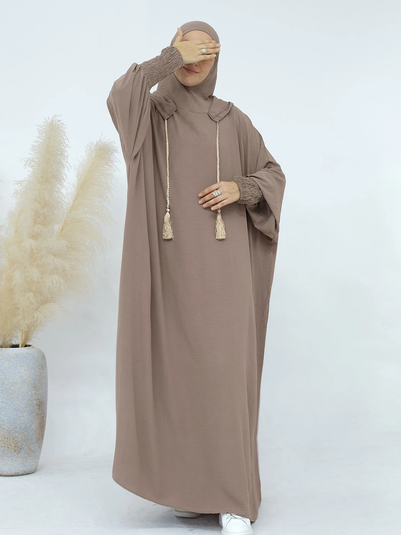 2025 Women Abaya Caftan Muslim Ramadan Prayer Clothing With Hooded Solid Casual Batwing Sleeve Arab Robe Eid Islamic Long Dress 32 S4093f92d29134250adfd241a3e35ff26V