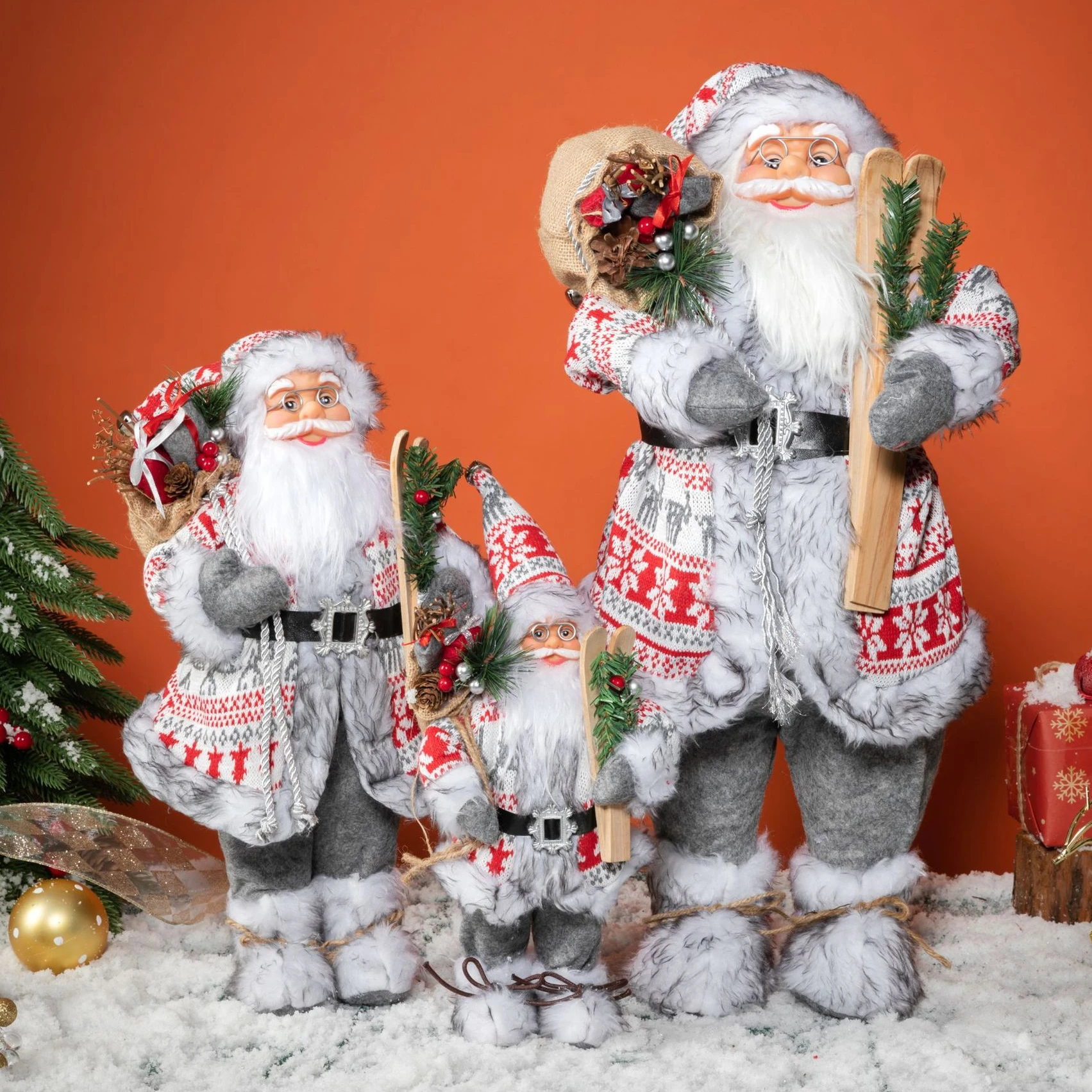 

Big Standing Santa Claus Dolls Xmas Pendants 2024 Merry Christmas Tree Decor for Home Kids Naviidad Presents Gifts Natal