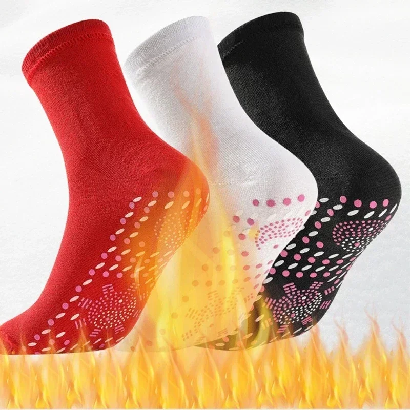 

1 Pair Tourmaline Self-Heating Socks Winter Warm Thermal Health Care Socks Slimming Health Sock Short Sock Magnetic Therapy Sock