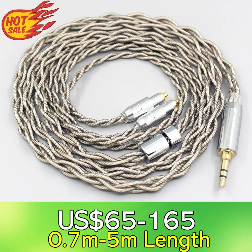 

99% Pure Silver + Graphene Silver Plated Shield Earphone Cable For Shure SRH1540 SRH1840 SRH1440 4 core 1.8mm LN007938