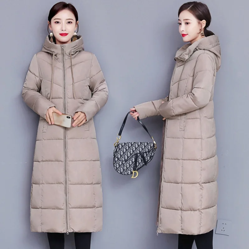 

Cotton-Padded Coat for Women 2023 Winter New over-the-Knee Extended Student BF Loose Padded Jacket Coat Cotton-Padded Jacket Wom