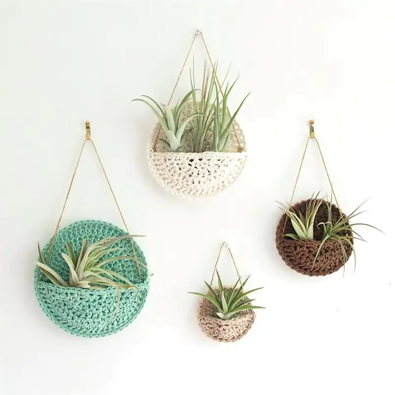Boho Plant Nest Macrame - Handwoven Colorful Air Plant Holder for Living Room & Bedroom 2 S409817fb687d4f10a068af97e7e75bc1Z
