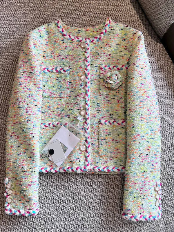 O-neck Single Breasted Colorful Tweed Jacket Female Autumn Spring 2024 New Fashion Weave Coat Women Clothing Casacas Para Mujer
O-neck Single Breasted Colorful Tweed Jacket Female Autumn Spring 2024 New Fashion Weave Coat Women Clothing Casacas Para Mujer