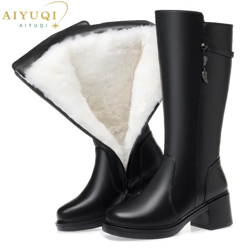 AIYUQI Women's Boots Genuine Leather 2024 New Large Size 41 42 43 Women Winter Boots Non-slip Warm Natural Wool High Boots Women
AIYUQI Women's Boots Genuine Leather 2024 New Large Size 41 42 43 Women Winter Boots Non-slip Warm Natural Wool High Boots Women