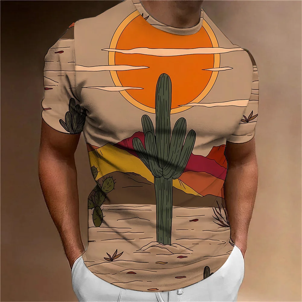 Casual and Comfortable Men T-shirt Versatile Luxury Brand Short Sleeve Desert Cactus Print Fashion Men's Clothing Tshirt Tops
Casual and Comfortable Men T-shirt Versatile Luxury Brand Short Sleeve Desert Cactus Print Fashion Men's Clothing Tshirt Tops