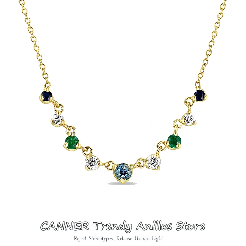 CANNER 925 Sterling Silver Colord Crystal Pendant Necklace for Women Geometric Zircon Choker Chain on Neck Accessories Jewelry
CANNER 925 Sterling Silver Colord Crystal Pendant Necklace for Women Geometric Zircon Choker Chain on Neck Accessories Jewelry