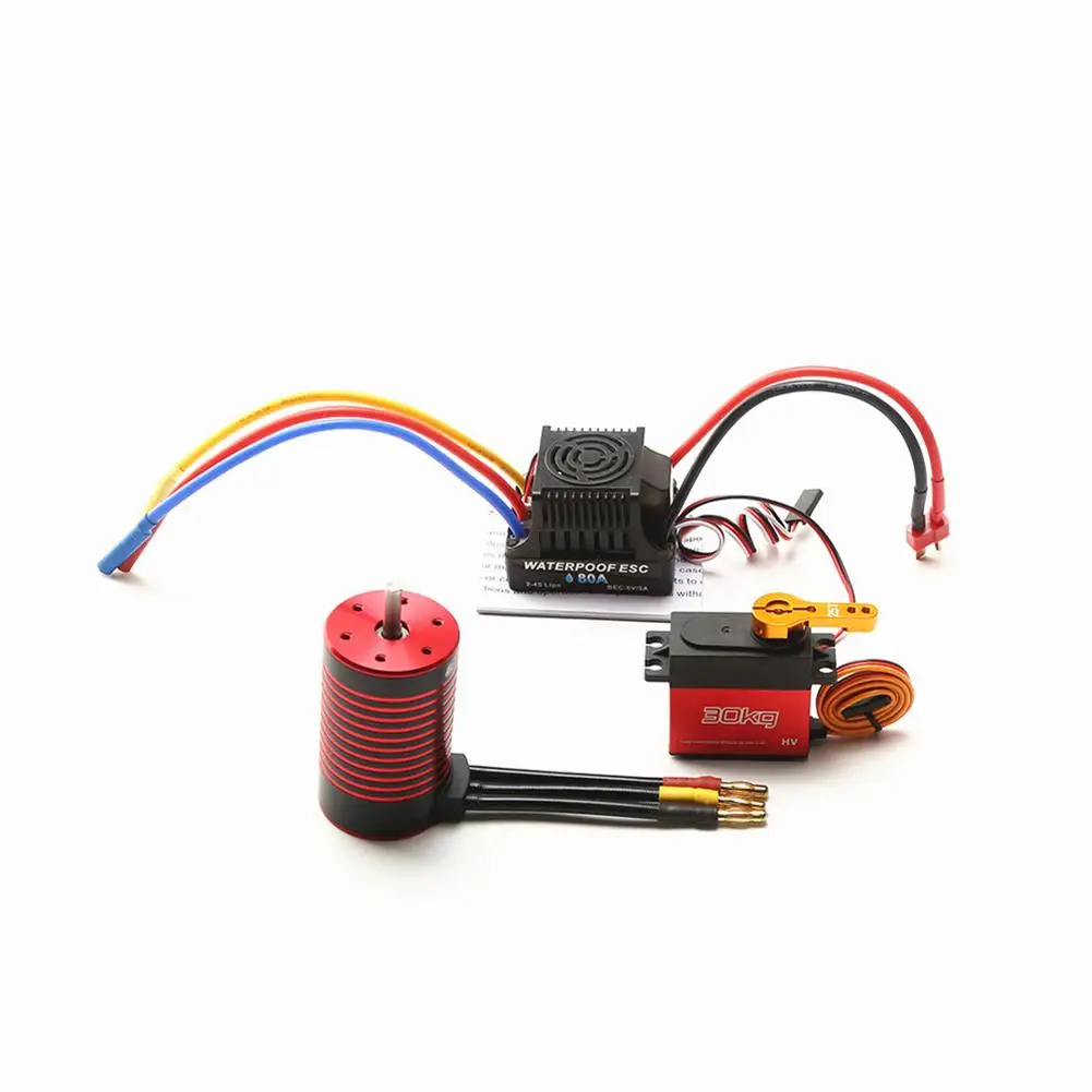 

Waterproof 3660 Brushless Motor 2600kv/3100kv/3800kv/4200kv With 80a Brushless Esc 30kg Servos Compatible For Traxxas Wltoys