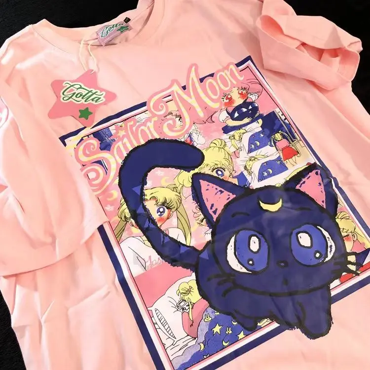 Summer 2023 New Japanese Cartoon Short Sleeved T-shirt Women's Loose Oversize Casual Top Y2k Girl Couples
Summer 2023 New Japanese Cartoon Short Sleeved T-shirt Women's Loose Oversize Casual Top Y2k Girl Couples