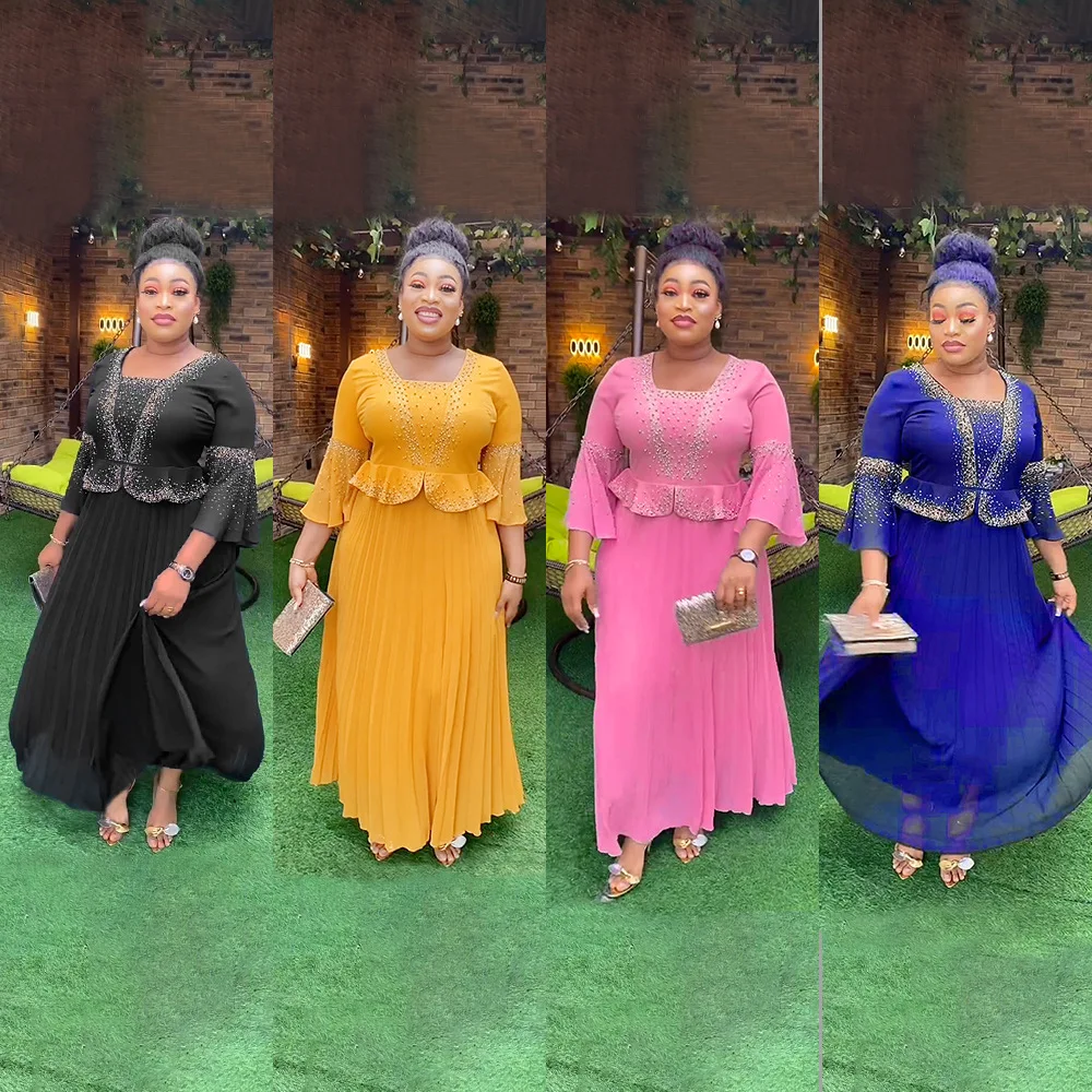 African Dresses for Women Elegant Wedding Party Evening Gown Kaftan Abayas Plus Size Chiffon Boubou Maxi Dress African Clothing
African Dresses for Women Elegant Wedding Party Evening Gown Kaftan Abayas Plus Size Chiffon Boubou Maxi Dress African Clothing