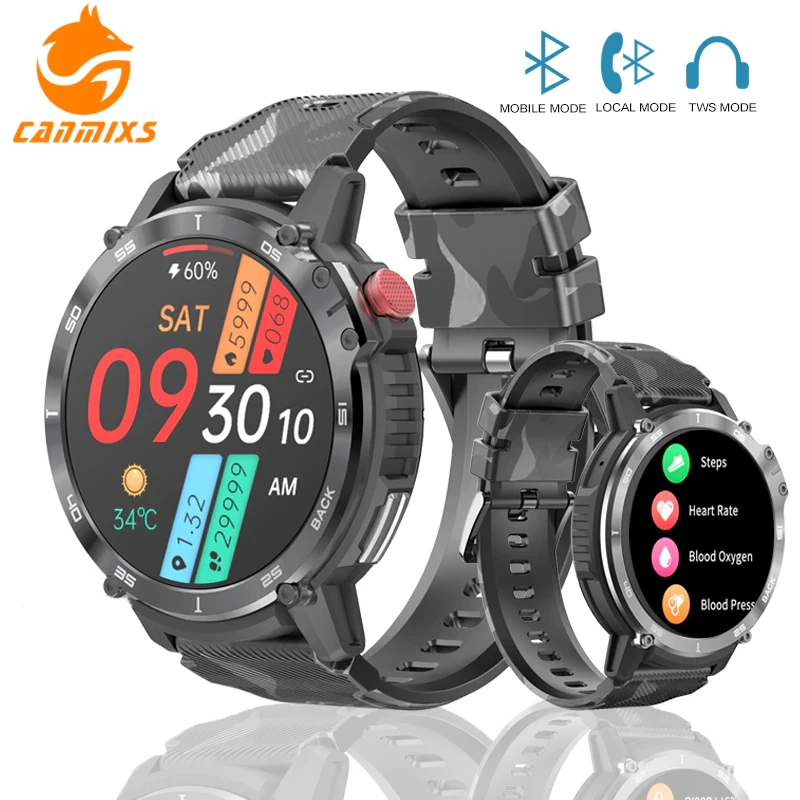 CanMixs Smart watch for men 4G 3ATM waterproof smartwatch Blood oxygen 400mAh Bluetooth call sports watches Fitness Tracker Men
CanMixs Smart watch for men 4G 3ATM waterproof smartwatch Blood oxygen 400mAh Bluetooth call sports watches Fitness Tracker Men